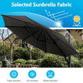 11 Ft Cantilever Patio Umbrella, Round Outdoor Offset Umbrella With 360 Rotation & Tilt Adjustment Without Base Grey Grey Fabric