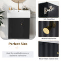 Video 21.6 Inch Modern Floating Bathroom Vanity With Ceramic Basin Perfect For Small Bathrooms, Right Side Storage Black Bathroom Ceramic Mdf