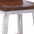 Ata 24 Inch Counter Height Stool, Lacquer Finish, Pine Wood, Brown, White Brown White Solid Wood