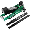 Floor Jack 1.5 Ton Hydraulic Low Profile Aluminum And Steel Car Jack, Lightweight Service Jack With Quick Lift Dual Pump, 3,000 Lbs Capacity Green Aluminum