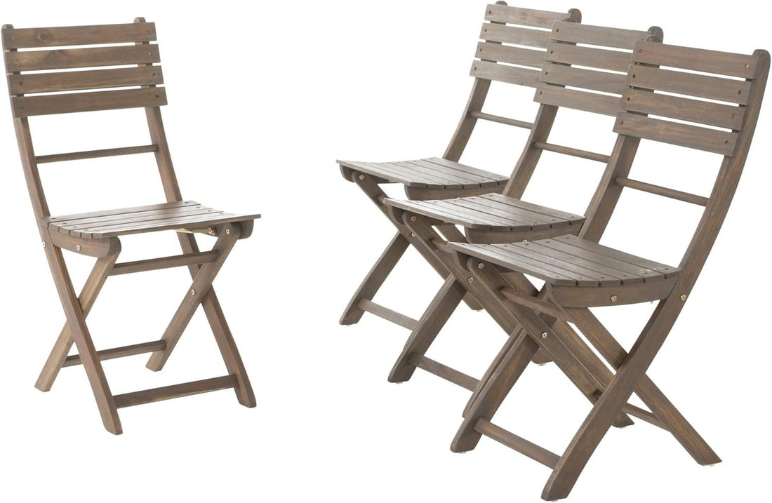 Positano 4 Piece Foldable Chair Grey Acacia Wood