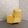 Asheville Dark Yellow Suede Recliner Chair Yellow Suede Manual Push Button Metal Primary Living Space Mid Century Modern Push Button Foam Metal,Suede