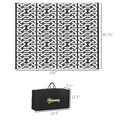 Outsunny Reversible Outdoor Rug, 8' X 10' Waterproof Plastic Straw Floor Mat, Portable Rv Camping Carpet With Carry Bag, Large Floor Mat For Backyard, Deck, Picnic, Beach, Black & White Chain Multicolor Polypropylene