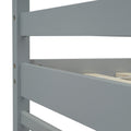 Full Loft Bed With Built In Desk, Ladder Platform, Ladders, Guardrails,Grey Full Grey Bedroom American Design Pine