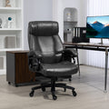 Vinsetto Big And Tall Office Chair, Pu Leather Desk Chair 400Lb, Black Black Pu Leather