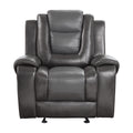 Modern Luxury Living Room Sofa Set 3Pc Reclining Sofa Loveseat Glider Reclining Chair Formal Furniture Premium Faux Leather Upholstery Comfortable Two Tone Gray Finish Dark Gray,Light Gray Faux Leather Wood Primary Living Space Luxury,Modern
