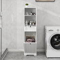 One Compartment One Drawer Tilt Out Laundry Sorter Cabinet White White Mdf