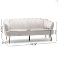 3 Seater Sofa Beige Velvet