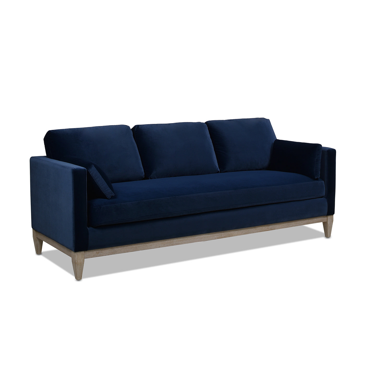 Knox 84" Modern Farmhouse Sofa, Dark Navy Blue Performance Velvet Dark Navy Wood Foam Velvet 3 Seat