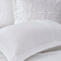 5 Piece Microfiber Ruffled Comforter Set White Queen Queen White Polyester