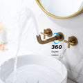 Wall Mounted Bathroom Sink Faucet With Pop Up Drain No Overflow Bronze,Brushed Nickel Brass,Stainless Steel
