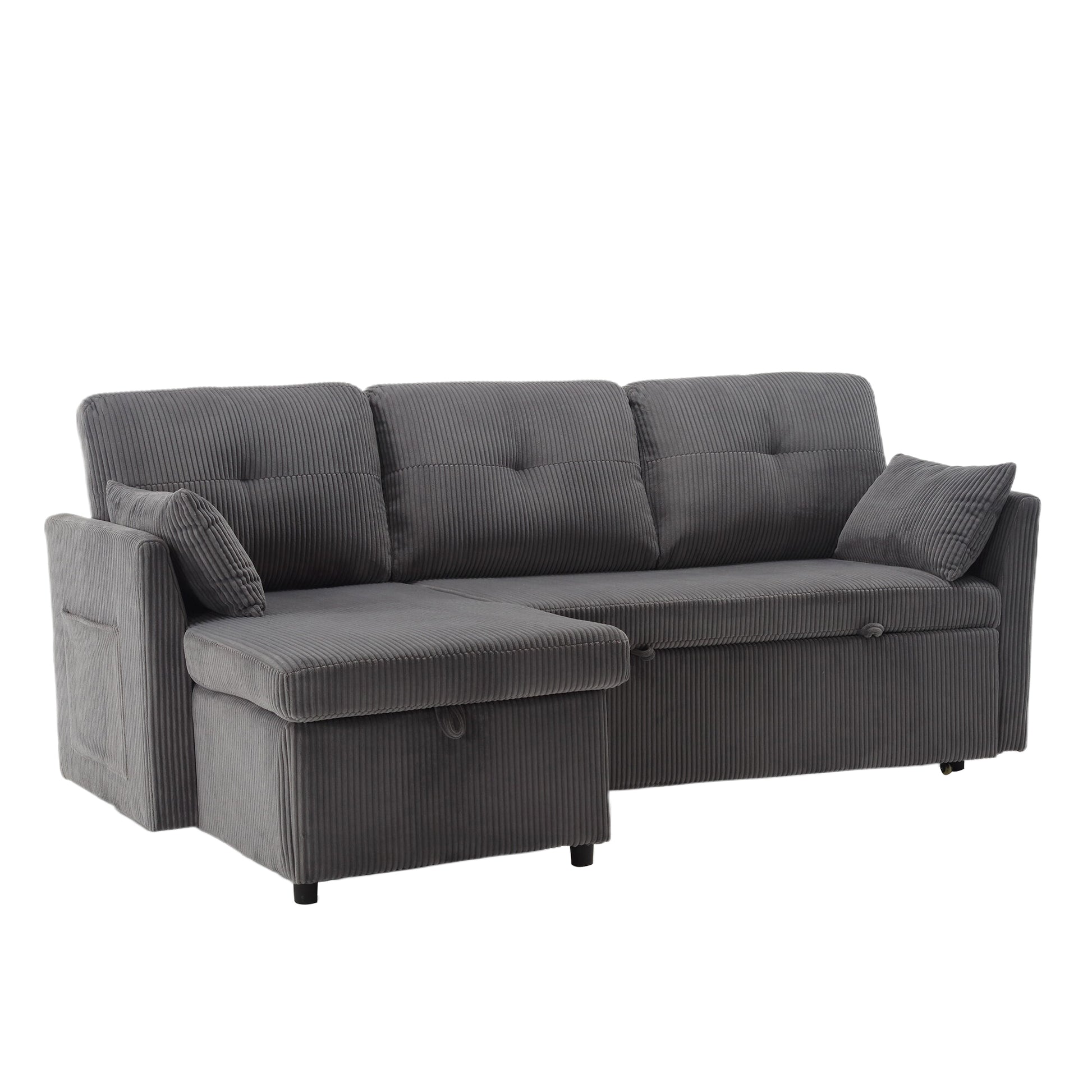 United Modular Sectional Sofa L Shaped Modular Couch With Reversible Chaise Modular Sofa Sectional Couch With Storage Seats Dark Grey Velvet 4 Seat