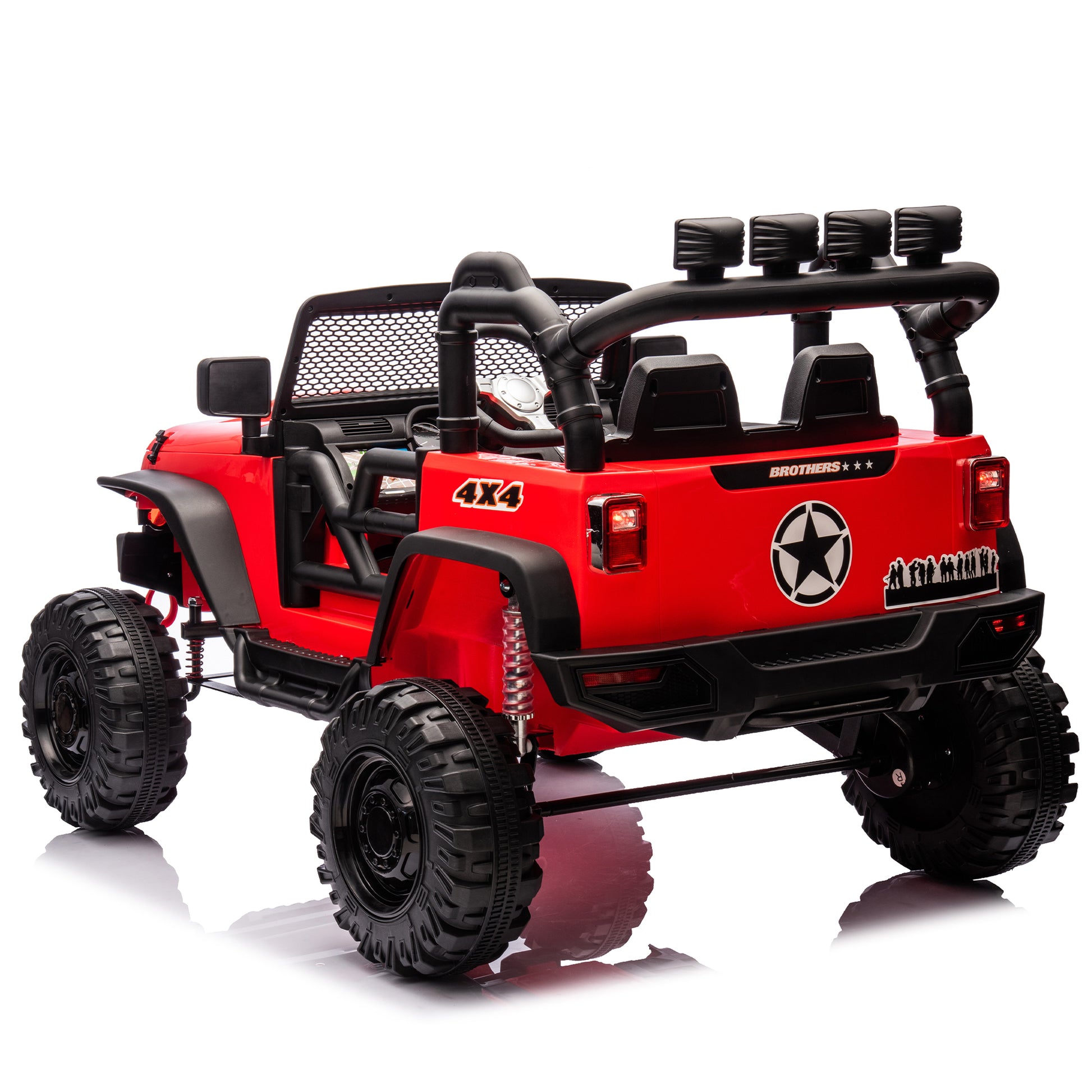 24V Kids Ride On 400W Electric Toy Car W Parents Control,Four Wheel Suspension,Front And Rear Led Searchlight,With Bluetooth,Mp3,Usb,Music,Volume Adjustment,Light Control And Power Display For Kids 3 Red Polypropylene