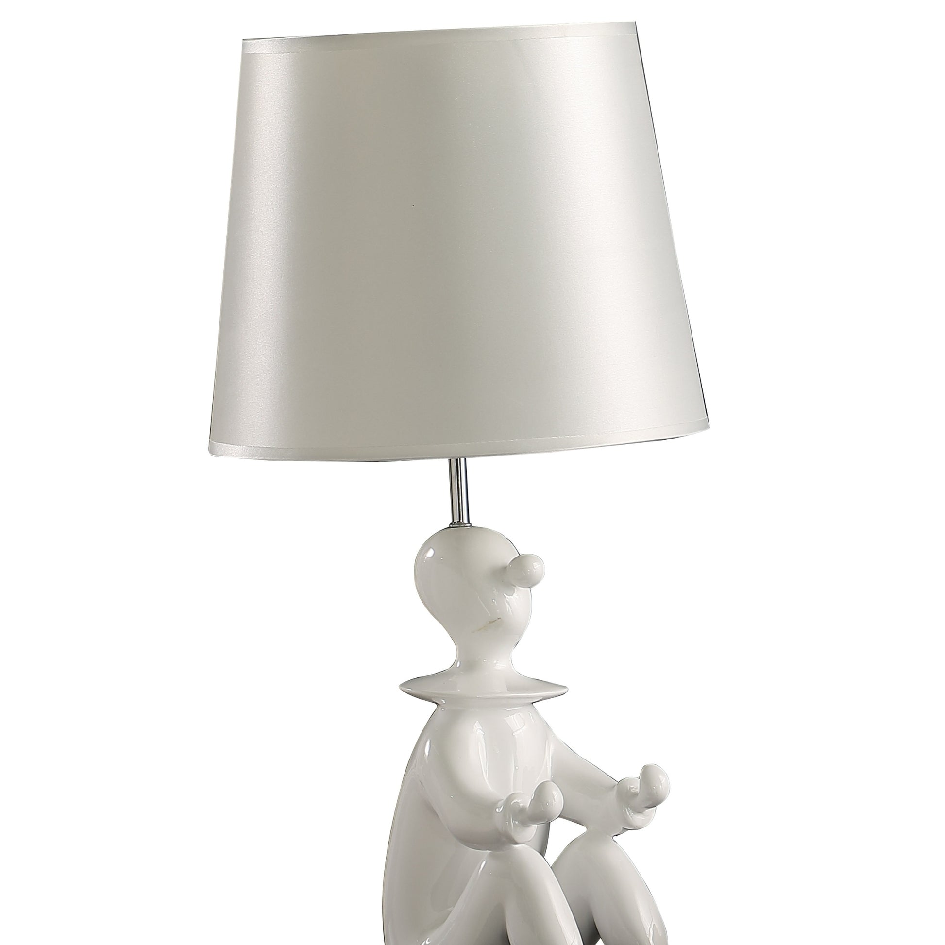 21.25" White Modern Clown Phone Holder Resin Table Lamp White Polyresin