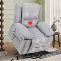 Electric Power Recliner Chair With Massage For Elderly ,Remote Control Multi Function Lifting, Timing, Cushion Heating Chair With Side Pocket Light Grey Light Grey Cat Scratch Fabric