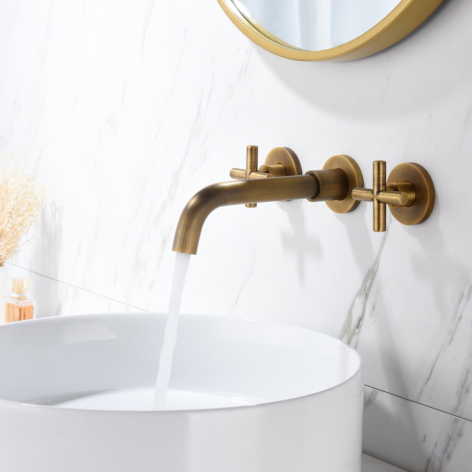 Bathroom Faucet Wall Mounted Bathroom Sink Faucet Bronze Brass