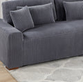 Modern 2Pc Sectional Set Xl Plush Corduroy Fabric Dark Gray Laf Sofa Raf Chaise Living Room Couch Dark Gray Wood Primary Living Space Soft Cushion Back Contemporary,Modern L Shaped Rubberwood Corduroy 4 Seat