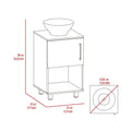 Single Bathroom Vanity, One Open Shelf, Single Door Cabinet, White White Solid Wood Mdf Engineered Wood