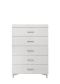 White 5 Drawer Chest With Metal Legs White Bedroom Wood Metal