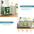 Dresser Drawer Cabinet,Bar Cabinet,Lockers,Sideboard,Buffet Sideboard,Buffet Service Desk,Storagecabinet,Changhong Glass Sliding Door, For Bedroom, Living Room, Kitchen Corridor, Color: Antique Green 5 Or More Spaces Barn Door Green Primary Living Space