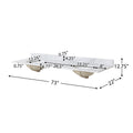 73'' Bathroom Vanity With Marble Top & Double Ceramic Sinks, 4 Doors, 6 Drawers, White White Plywood
