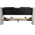 Faux Leather Upholstered Platform Bed Frame With Led Lighting, Bluetooth Connection To Play Music Control, Backrest Vibration Massage, Curve Design, Wood Slat Support, Exhibited Speakers,King Size Box Spring Not Required King White Mdf