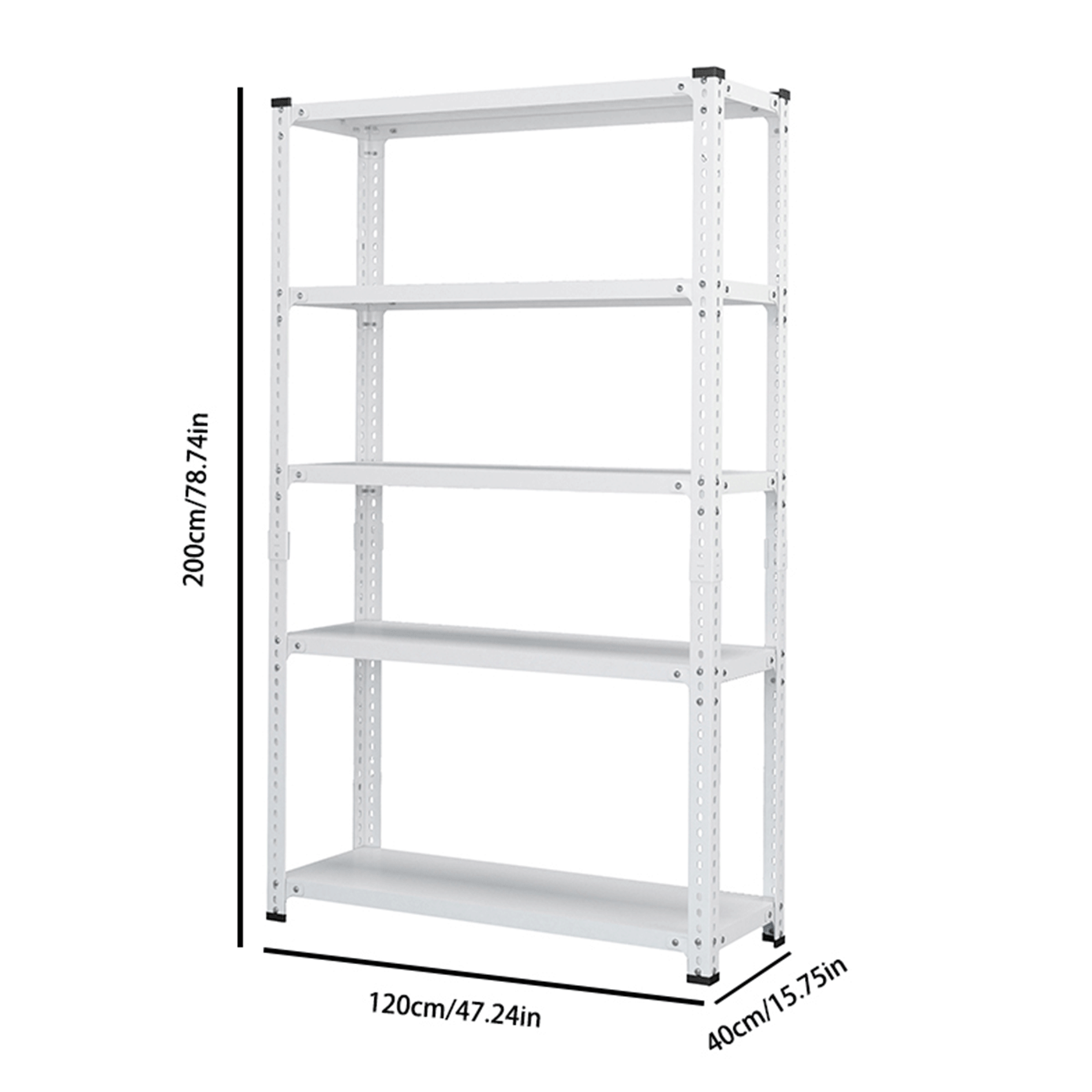 Household Storage Rack, Adjustable Display Rack, Basement Balcony Storage Rack, Carbon Steel Storage Rack, 120Cm * 40Cm * 180Cm, Five Floors White 5 White Etagere Primary Living Space Metal Contemporary Adjustable Shelves Metal