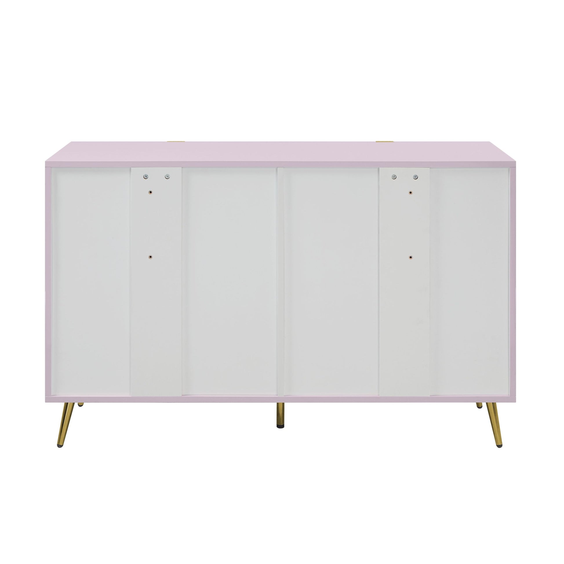 Gaines Dresser, Pink High Gloss Finish Bd02665 Not Include Mirror Pink Mdf Metal