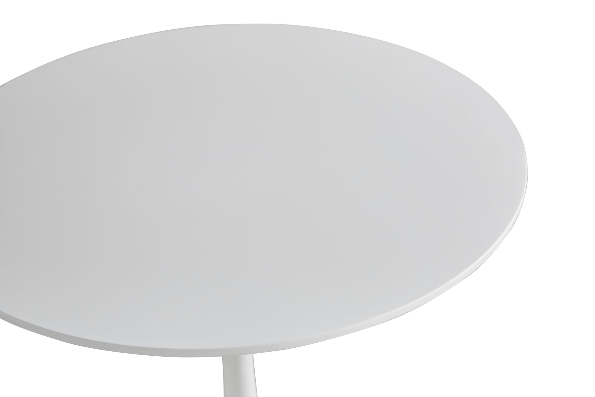 Round White Dining Table Modern Kitchen Table 31.5 Inch Tulip Design With Pedestal, Medieval Casual Table Seating 2 To 4 People White Fiberboard