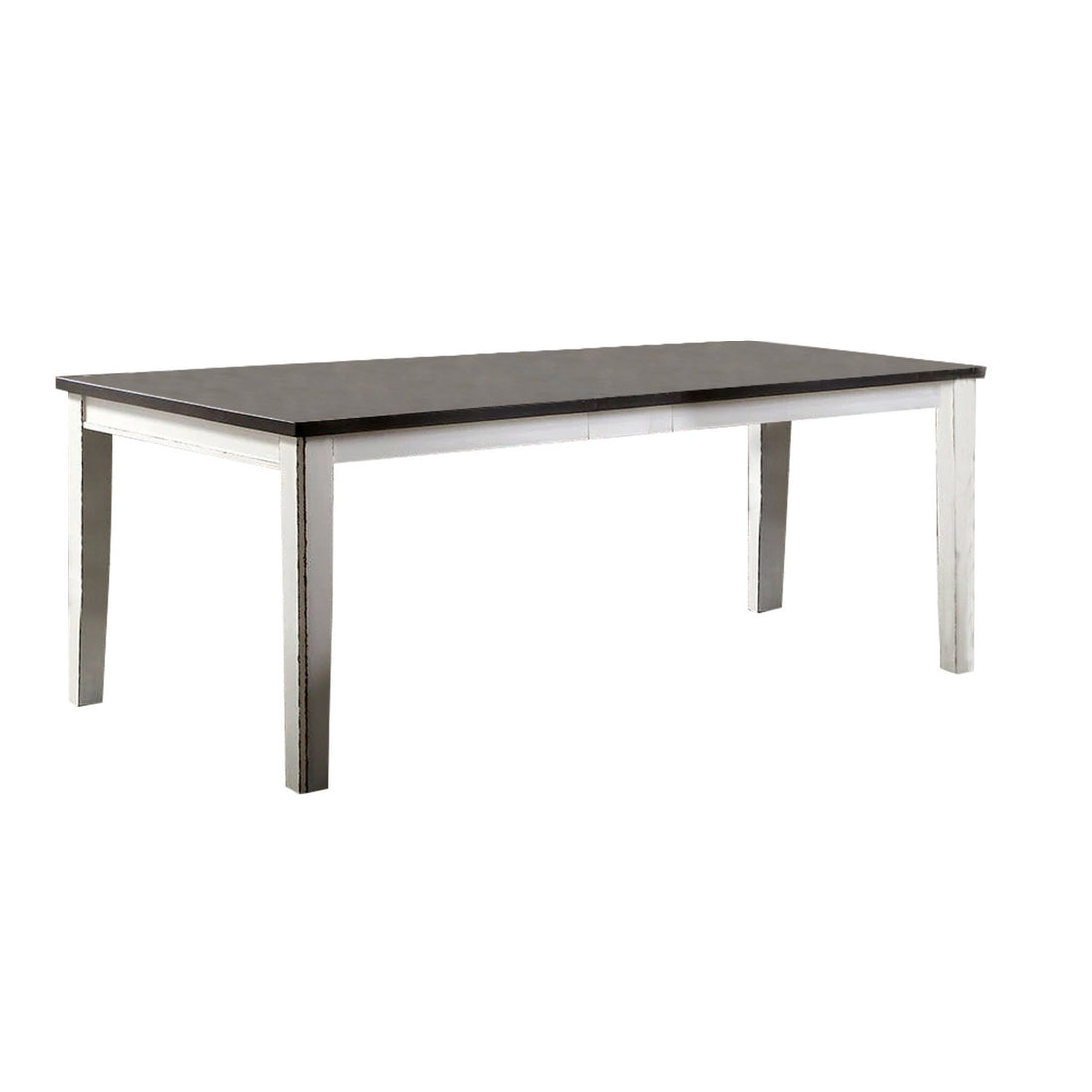 Ben 60 78 Inch Extendable Rectangular Dining Table, Brown Top, White Base Brown White Solid Wood