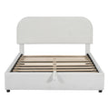 Teddy Fleece Full Size Upholstered Platform Bed With Hydraulic Storage System, White Full White Teddy