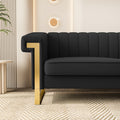 Fx P81Pu Bk Sofa 84.65Inch Fashionable Sofa For Livingroom And Office Room 3S Sofa Temu Suitable Black Pu 2 Seat