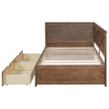 Twin Size Wood Daybed With 2 Drawers And Rustic Guardrail, Ancient Brown Expected Arrival Time: 8.28 Box Spring Not Required Twin Brown Wood Daybeds Solid Wood Mdf