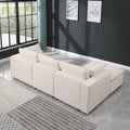 Modular Sectional Sofa, Convertible U Shaped Sofa Couch, Modular Sectionals With Ottomans, 6 Seat Sofa Couch With Reversible Chaise For Living Room. Beige Beige Fabric 4 Seat