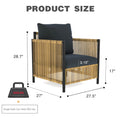 Comming Outdoor Brown Pe Wicker Sofa Set 2 Pieces Single Sofa With Grey Cushion Yes Complete Patio Set Black Brown Seats 2 Garden & Outdoor Modern Sofa Seating Groups Foam Steel