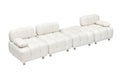 A 90.60 Inch Technology Cloth Beige Sofa, Waterproof, Stain And Cat Scratch Resistant, Can Comfortably Sit In The Apartment Bedroom Without Taking Up Space. White Polyester Blend 4 Seat