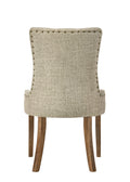 Yotam Beige Fabric & Salvaged Oak Finish Side Chair Set Of 2 Beige,Oak Fabric,Synthetic Wood