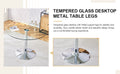 A Glass Tabletop With A Diameter Of 39.7 Inches And A Modern Minimalist Circular Dining Table With Electroplated Silver Metal Legs. Suitable For Restaurants, Living Rooms, And Conference Rooms.Dt