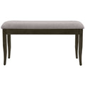 Retro 6 Piece Trestle Dining Table Set With Upholstered Dining Chairs And Dining Bench, Smooth Dining Backs For Dining Room, Living Room, Kitchen, Gray Gray Wood Dining Room Solid Wood Rubberwood Rectangular Dining Table With Chair And Bench Upholstered