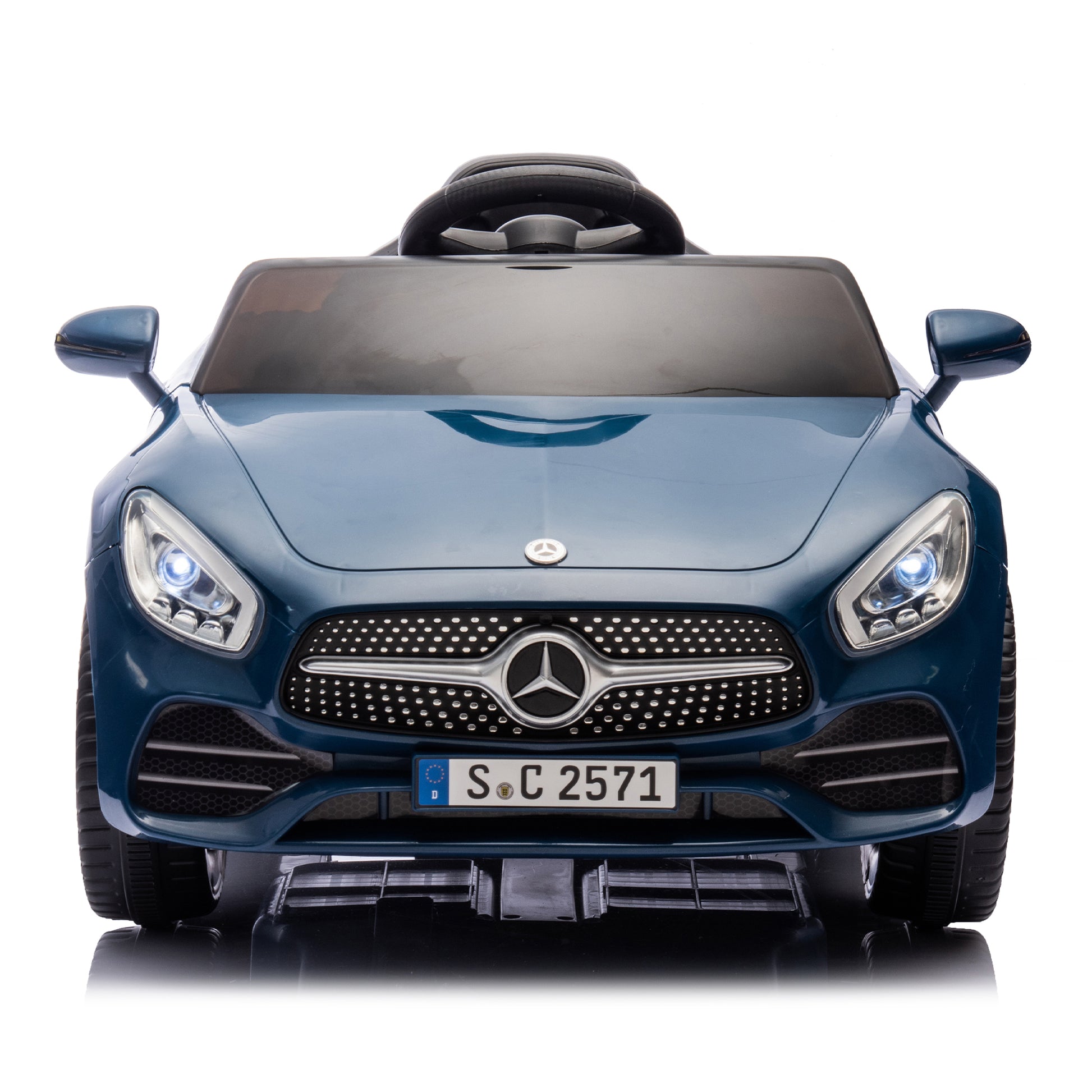 Licensed Mercedes Benz Cls 350,12V Kids Ride On Toy Car W Parents Control,2Wd,Four Wheel Suspension,Music,Bluetooth,Led Light,Usb,Power Display,Volume Adjustment,Speeds 1.24 3.11Mph For Kids Aged 2 4. Blue 50 99 Lbs Polypropylene