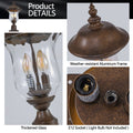 Vintage Outdoor Lamp Post Light, Waterproof Garden Patio Lantern With Clear Glass Shade, Classic Bronze Finish, Ideal For Yard, Porch, Walkway, And Driveway Lighting One Piece&No Bulb Brown Bronze