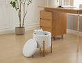 Modern Round Storage Ottoman, Ottoman Foot Stools With Metal Base, Ottoman Footstool With Removable Lid Storage Ottoman For Living Room, Bedroom, Makeup Room White White Upholstered