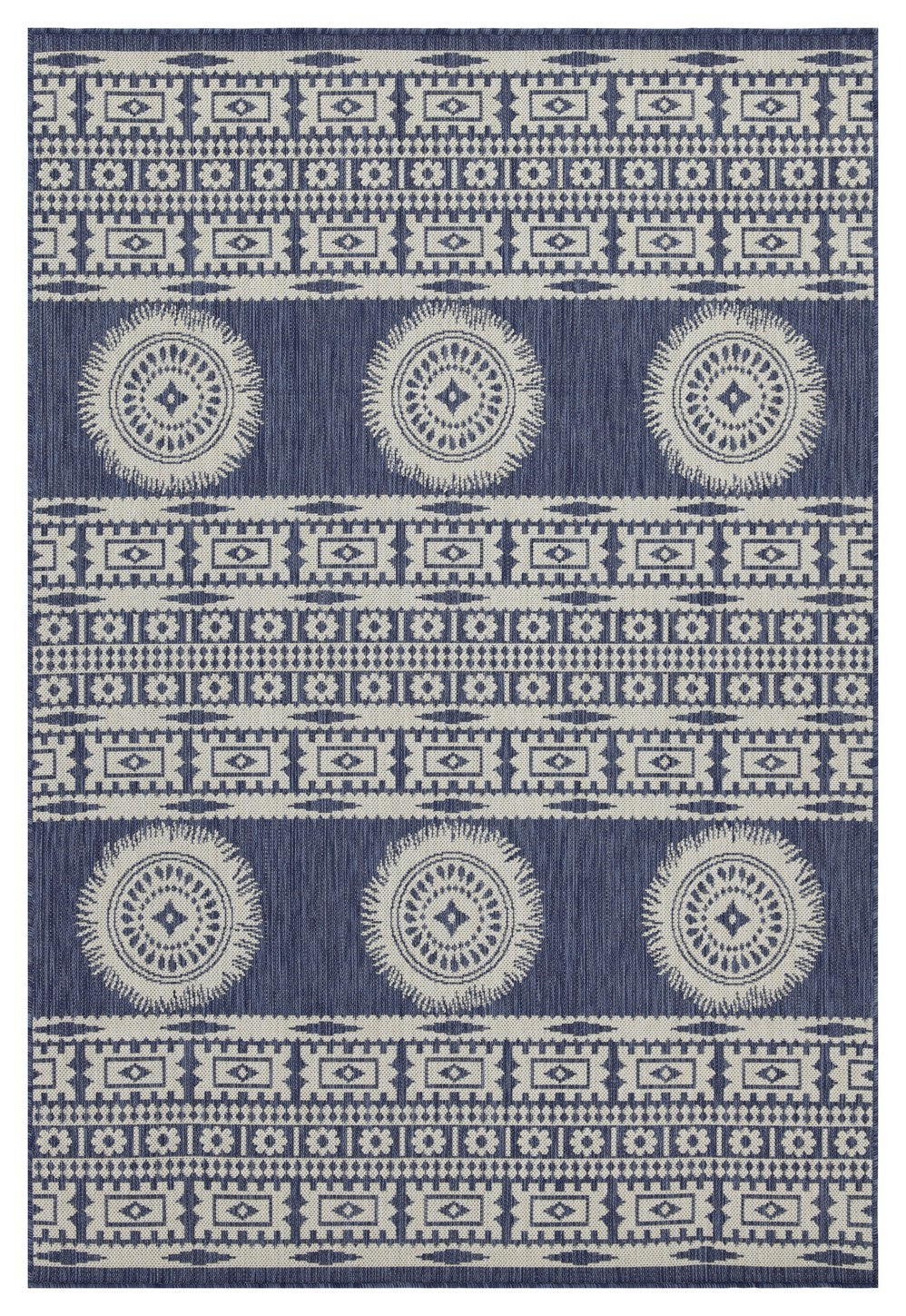 Sunshine Gc Har2022 Blue 5 Ft. 3 In. X 7 Ft. 3 In. Indoor Outdoor Area Rug Blue Polyester Polypropylene