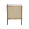 Cane Accent Chair With Removable Back Cushion Beige Natural Upholstered