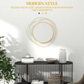 Homcom Metal Wall Art Modern Mirror Decor Home Hanging Wall Sculptures For Living Room Bedroom Dining Room, Gold Gold Mdf Glass