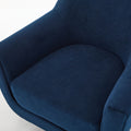 U Shaped Fully Assembled Swivel Chair Velvet Accent Chair Armchair Round Barrel Chair For Living Room Bedroom, Navy Blue Navy Blue Velvet