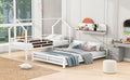 Metal House Bunk Bed, Twin Over Full, White Full White Metal
