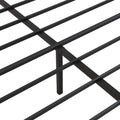 King Size Metal Bedframe,Headboard With Wood Panel Decoration,Black Black Brown Metal