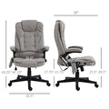 Homcom 6 Point Vibrating Massage Office Chair With Heat, Microfiber High Back Executive Office Chair With Reclining Backrest, Padded Armrests And Remote, Gray Grey Polyester