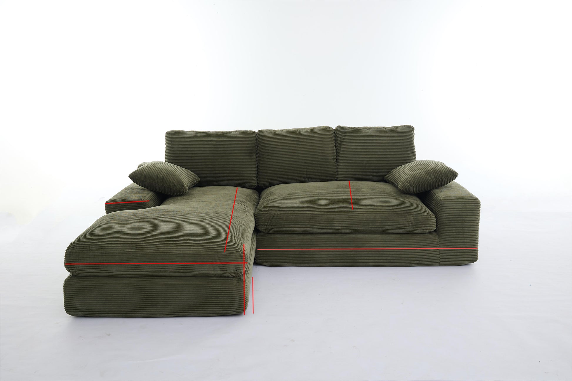 99*69" Modular Sectional Living Room Sofa Set, Modern Minimalist Style Couch, Upholstered Sleeper Sofa For Living Room, Bedroom, 2 Pc Free Combination, Installation Free Sofa, L Shape, Army Green